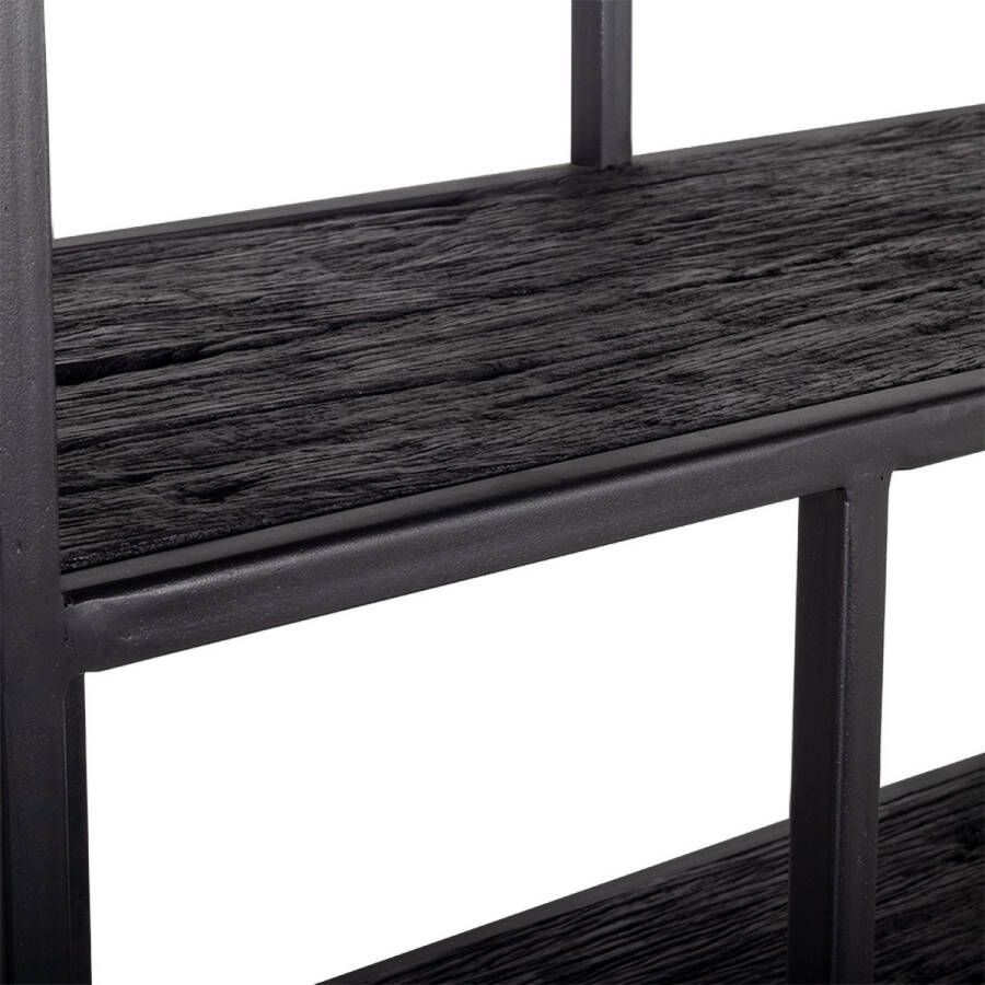 Giga Meubel Wandkast Zwart Metaal Hout 90x40x200cm Kast Pure Black