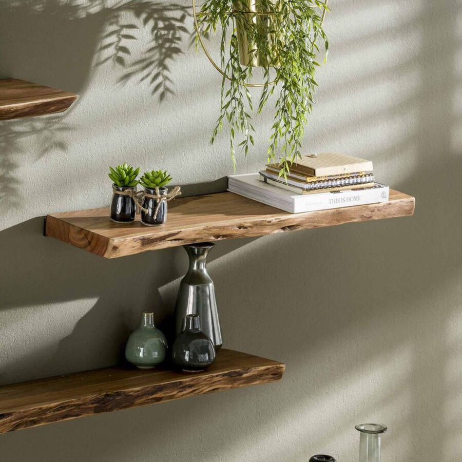 Giga Meubel Wandplank Acaciahout Naturel 90x20x45cm Edge