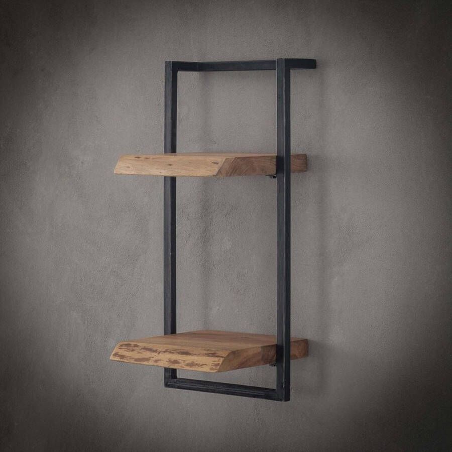 Giga Meubel Gm Wandplank Edge 30x25x65cm Acaciahout & Staal