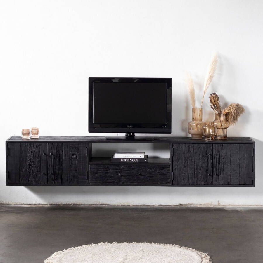 Giga Meubel Zwevend Tv-meubel Zwart 240cm Tv-meubel Pure Black