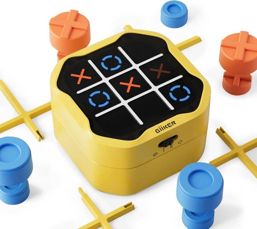 Giiker Tic Tac Toe Bolt Game 3-in-1 draagbare puzzelgameconsole Draagbare reisspellen voor educatieve en geheugengroei Fidgetspeelgoed bordspellen voor kinderen en volwassenen Verjaardagscadeaus voor alle leeftijden