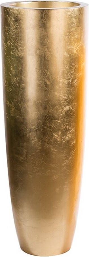 Gilde handwerk Konus gouden hoge vaas plantenbak H.92cm eyecatcher