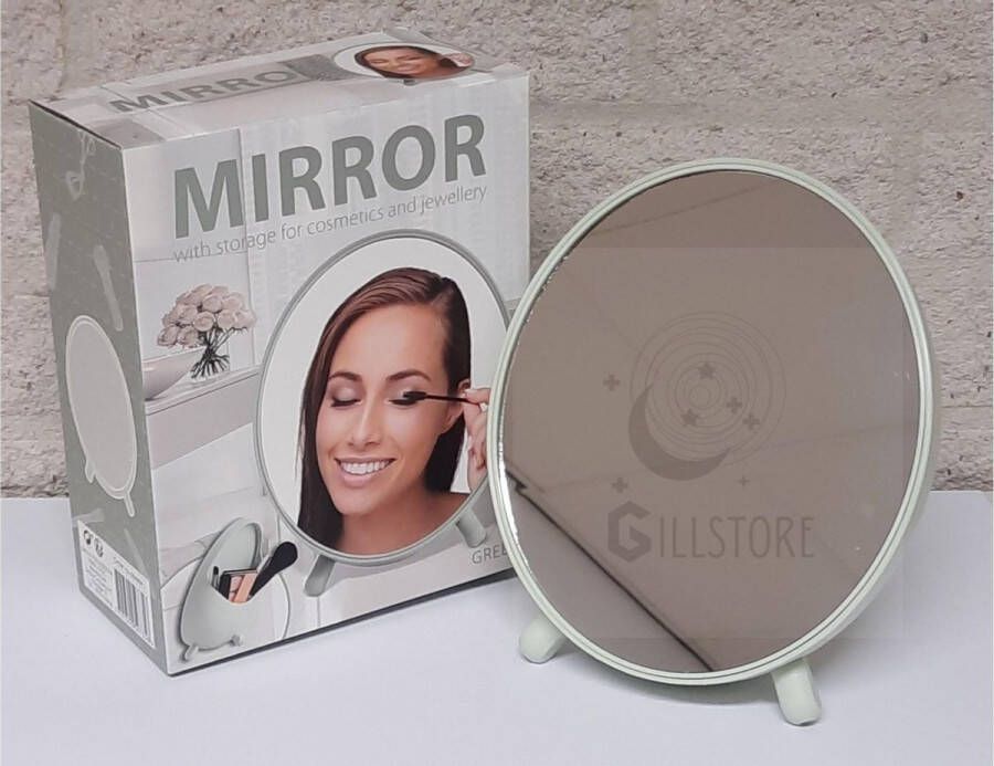 Gilleo Make-Up Spiegel met opbergruimte Groen