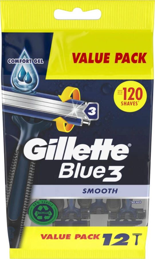 Gillette 12 Blue3 smooth wegwerpscheermesjes
