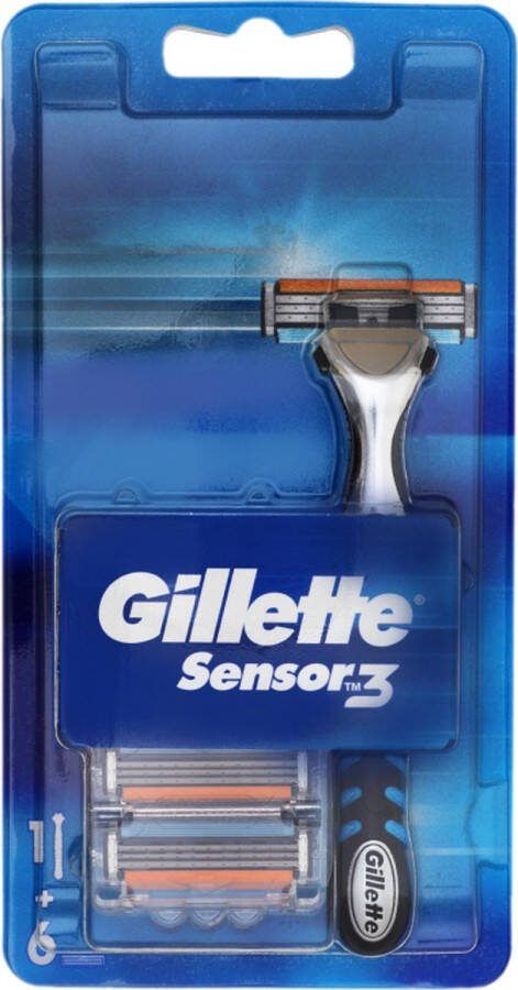 Gillette 1x Scheermes Sensor 3 Met 6x Scheermesjes
