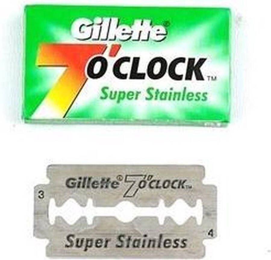Gillette 600 Stuks double edge scheermesjes 7 O'Clock Permasharp Stainless