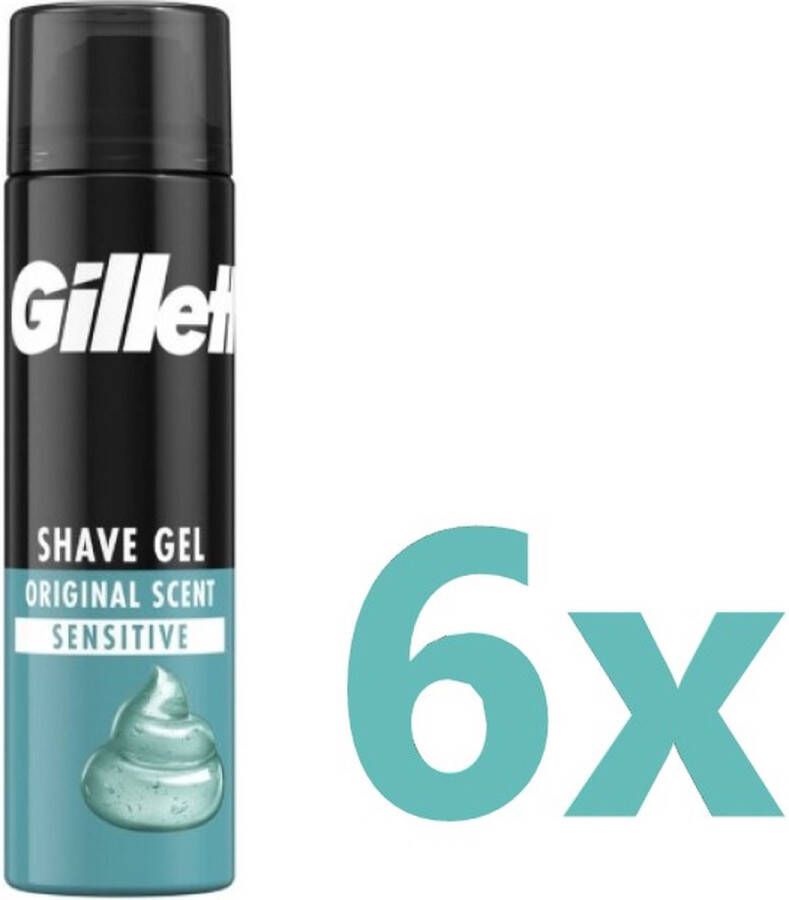 Gillette 6x Gevoelige Huid Scheergel Basic 200 ml