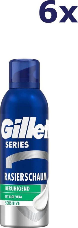 Gillette 6x series Sensitive Scheerschuim met aloe vera 200 ml