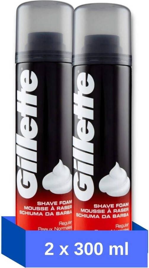 Gillette Basic Scheerschuim Regular 300 ml 2 stuks