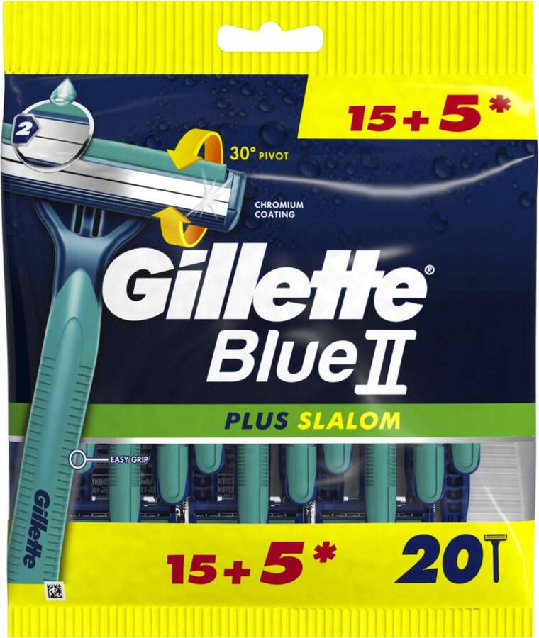 Gillette Blue 2 Plus Slalom Scheermesjes 20 stuks