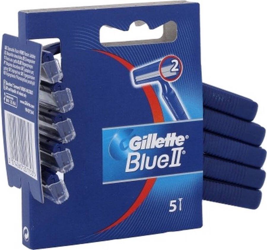 Gillette Blue II 5 stuks Wegwerpscheermesjes Voordeelverpakking 12 stuks