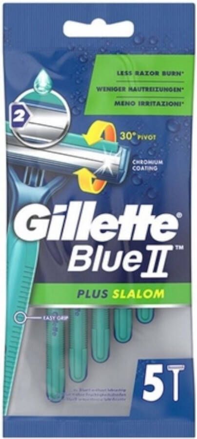 Gillette Blue Ii Plus Slalom Wegwerpscheermesjes 5st