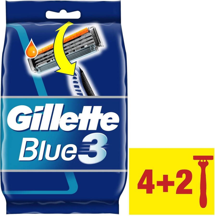 Gillette Blue III 6 stuks Wegwerpscheermesjes