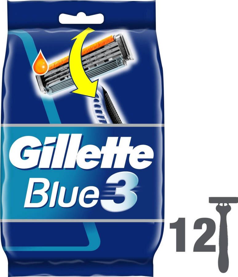 Gillette Blue3 12 Stuks Wegwerpscheermesjes