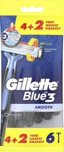 Gillette Blauw 3 gladde wegwerpscheermessen voor mannen 6st