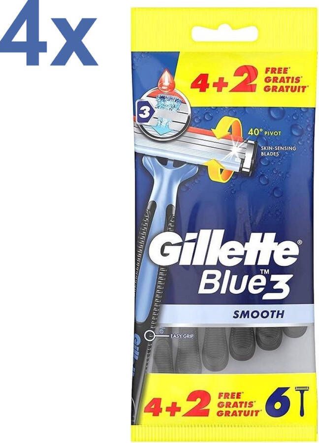 Gillette Blue3 Smooth Wegwerpscheermesjes 24 Stuks