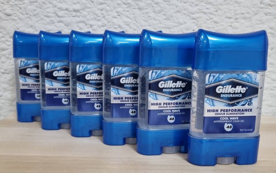Gillette Endurance Cool Wave Antiperspirant Clear Gel Deodorant 6 x 70 ml