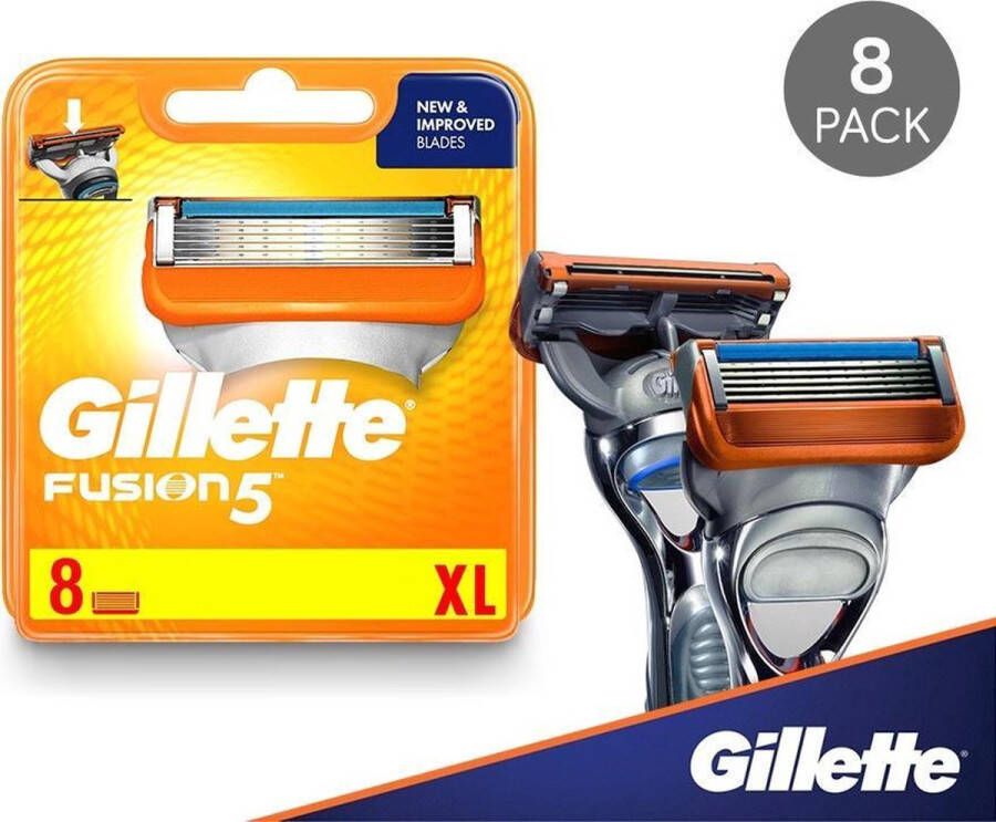 Gillette Fusion power 8 stuks 5 blades scheermesjes opzet stukjes