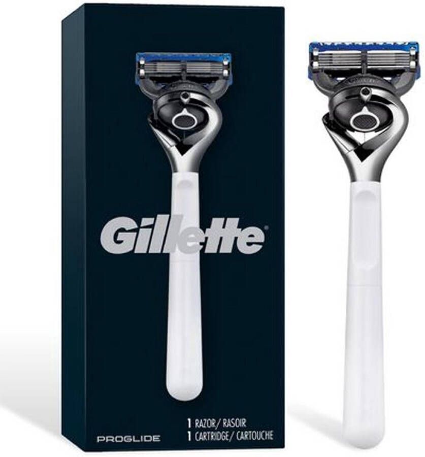 Gillette Fusion Proglide 5 Monochrome Collection White HOUDER + SCHEERMES