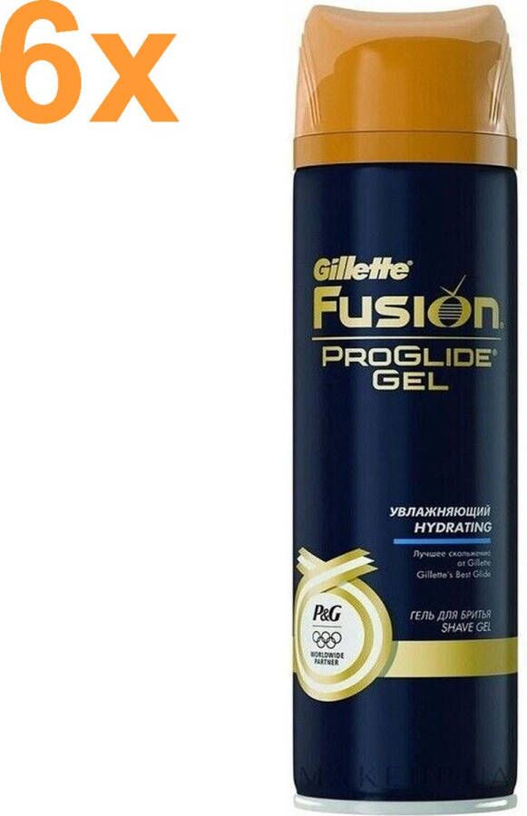 Gillette Fusion ProGlide Hydraterende Scheergel 6x 200ml
