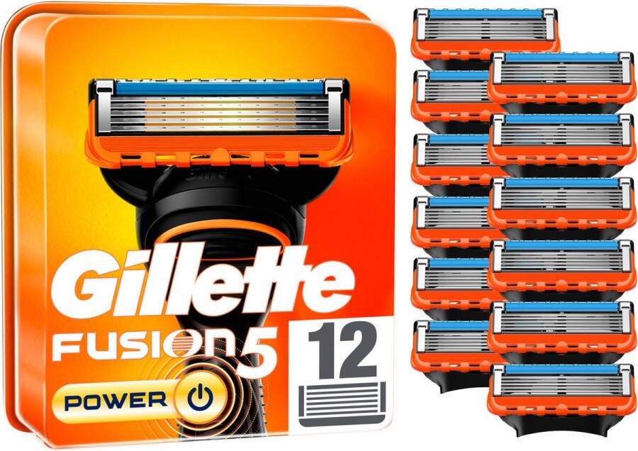 Gillette Fusion5 Power Navulmesjes Voor Mannen 12 Navulmesjes