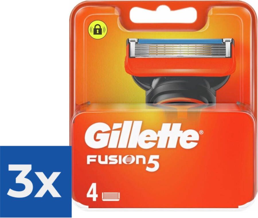 Gillette Fusion5 Scheermesjes Navulmesjes 4 Stuks Voordeelverpakking 3 stuks