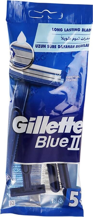Gillette Voordeelverpakking van 2 x Blue II wegwerp scheermesjes 5st