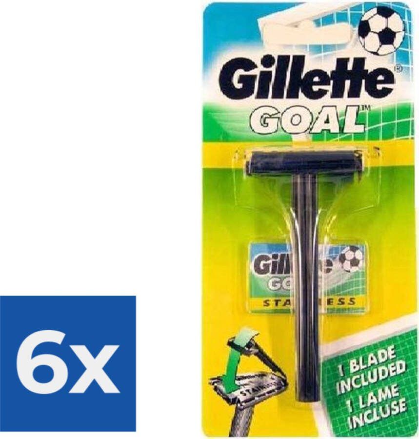 Gillette Goal Stainless Razor (with blades) Voordeelverpakking 6 stuks