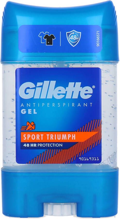 Gillette High Performance Triumph Sport Deodorant Man 1 x 75 ml Deodorant Gel met Power Beads Deodorant Man Voordeelverpakking