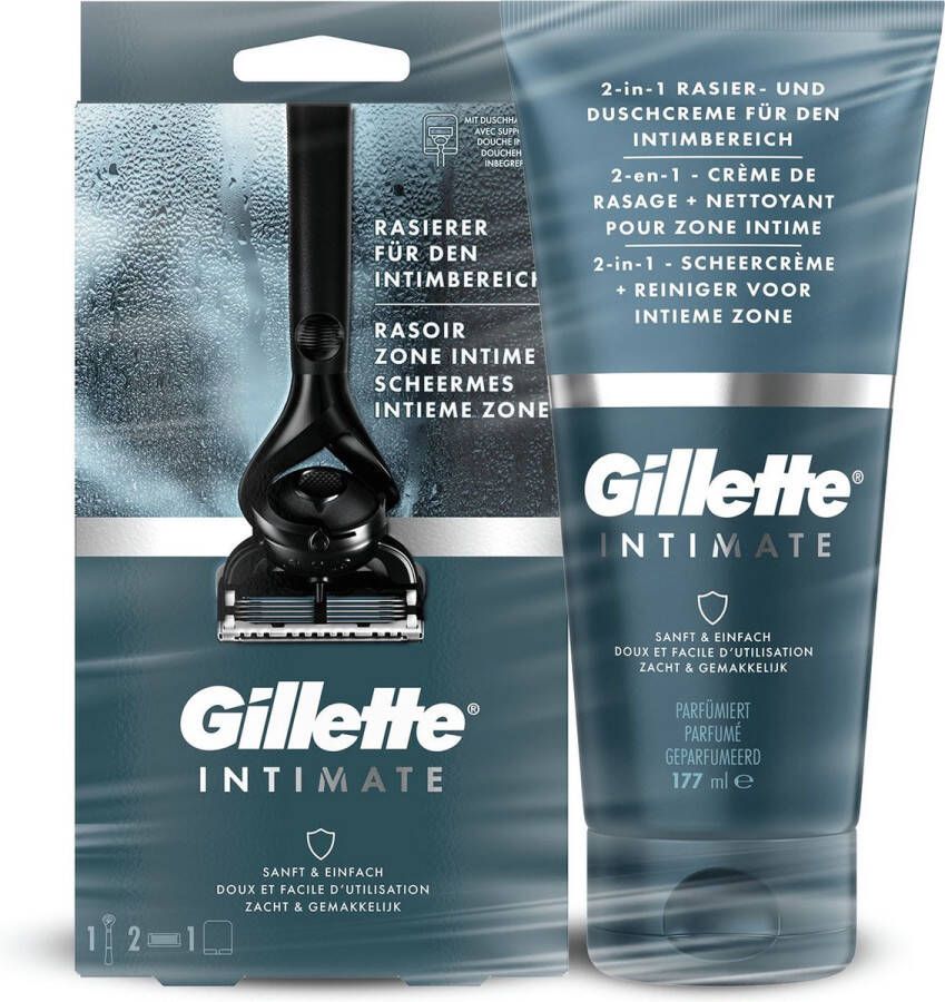 Gillette Intimate set scheermes + 2 scheermesjes + 2-In-1 scheercrème en reiniger (voor intieme zone)