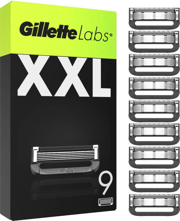 Gillette Labs with exfoliating bar en heated razor navulmesjes 9 stuks