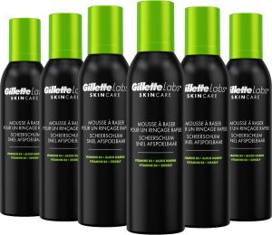 Gillette Labs Snel Afspoelbare Lichtgewicht Scheerschuim Voor Mannen Voordeelverpakking 6 x 240ml
