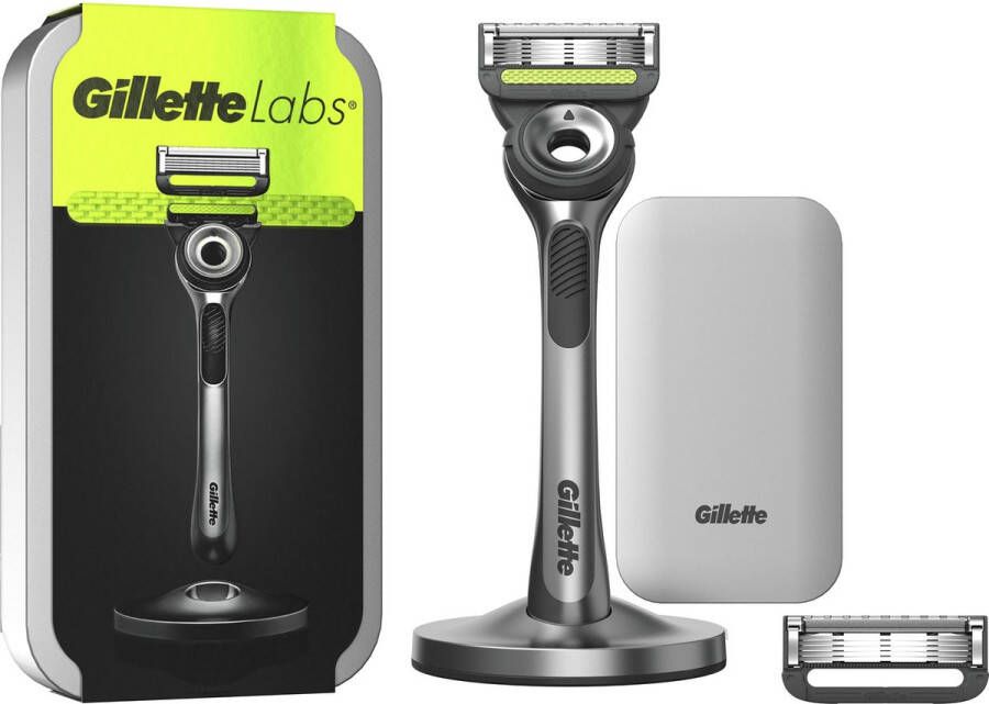 Gillette Labs With Exfoliating Bar Van 1 Handvat 2 Scheermesjes Magnetische Houder Travelcase