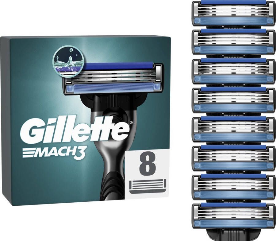 Gillette Mach 3 Scheermesjes Voor Mannen 8 Stuks