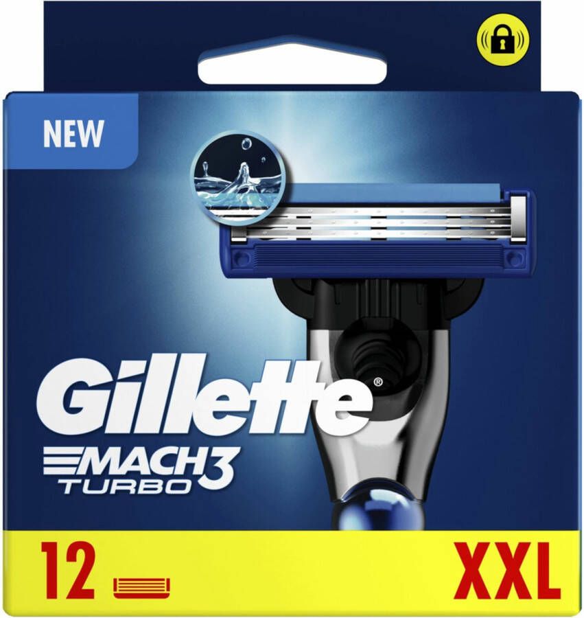 Gillette Mach 3 Turbo Scheermesjes Voor Mannen 12 stuks