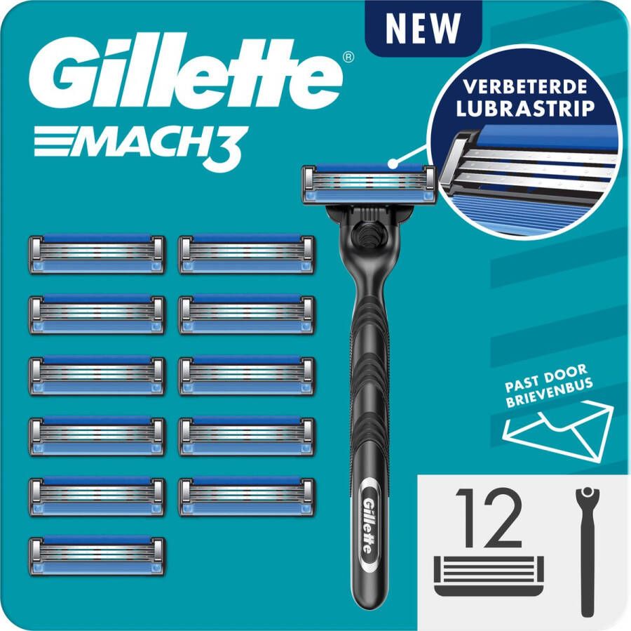 Gillette Mach3 1 Scheermes Voor Mannen 12 Scheermesjes Brievenbusverpakking