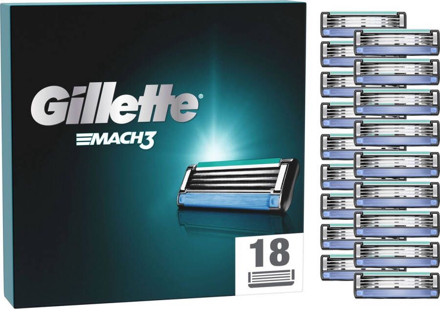 Gillette Mach3 Navulmesjes Voor Mannen 18 Navulmesjes