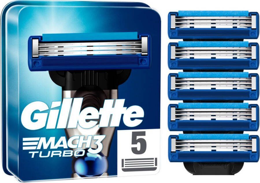 Gillette Mach3 Scheermesjes Turbo 5 stuks