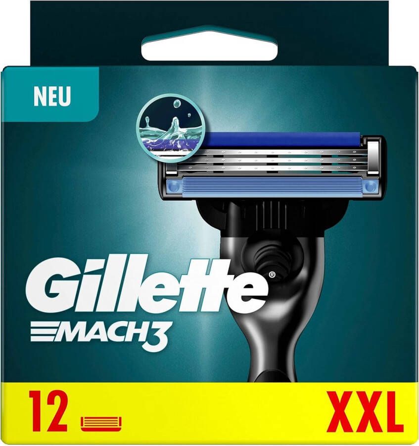 Gillette Mach3 Scheermesjes Voor Mannen 12 Navulmesjes