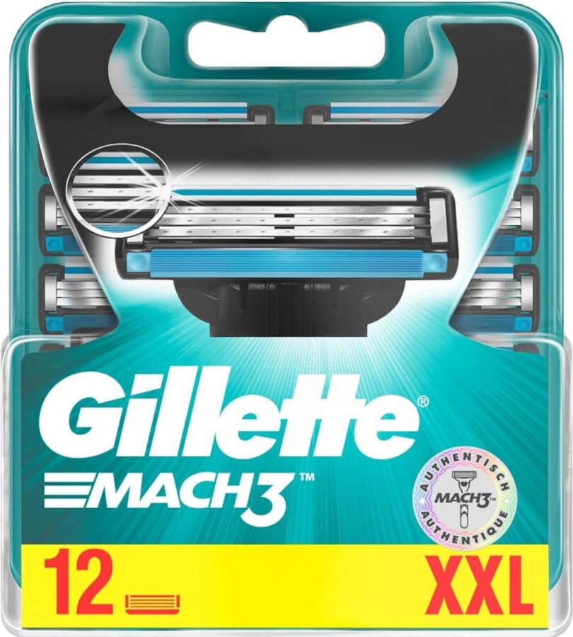 Gillette mach3 12pack Gillette Scheermesjes Mach3 12 stuks