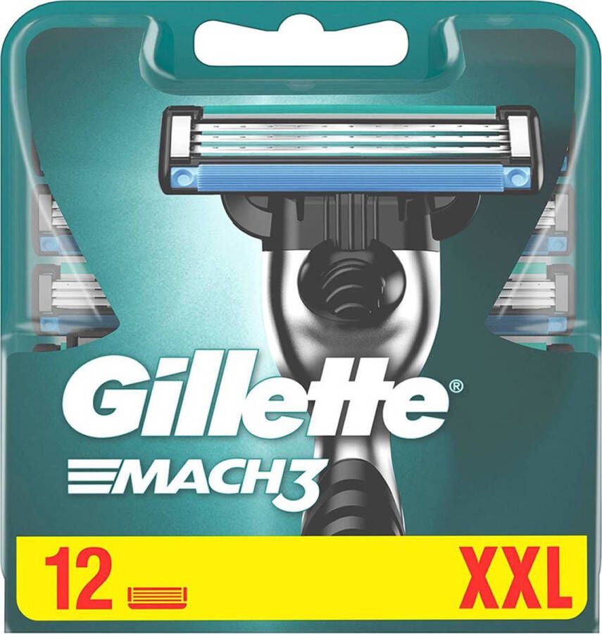 Gillette Mach3 Scheermesjes Navulmesjes 12 Stuks Voordeelverpakking
