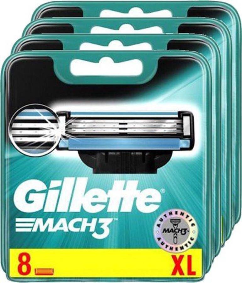Gillette Mach3 scheermesjes navulmesjes 32 stuks 4X 8 pack