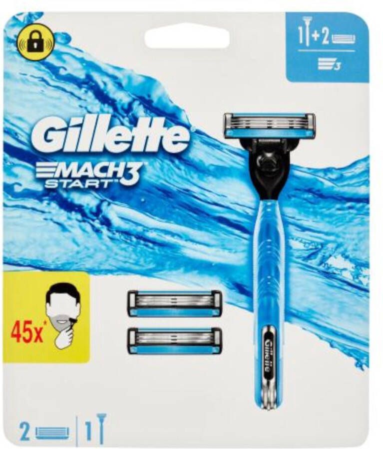 Gillette Mach3 Start scheermes + vervangingsmesjes 3 stuks.