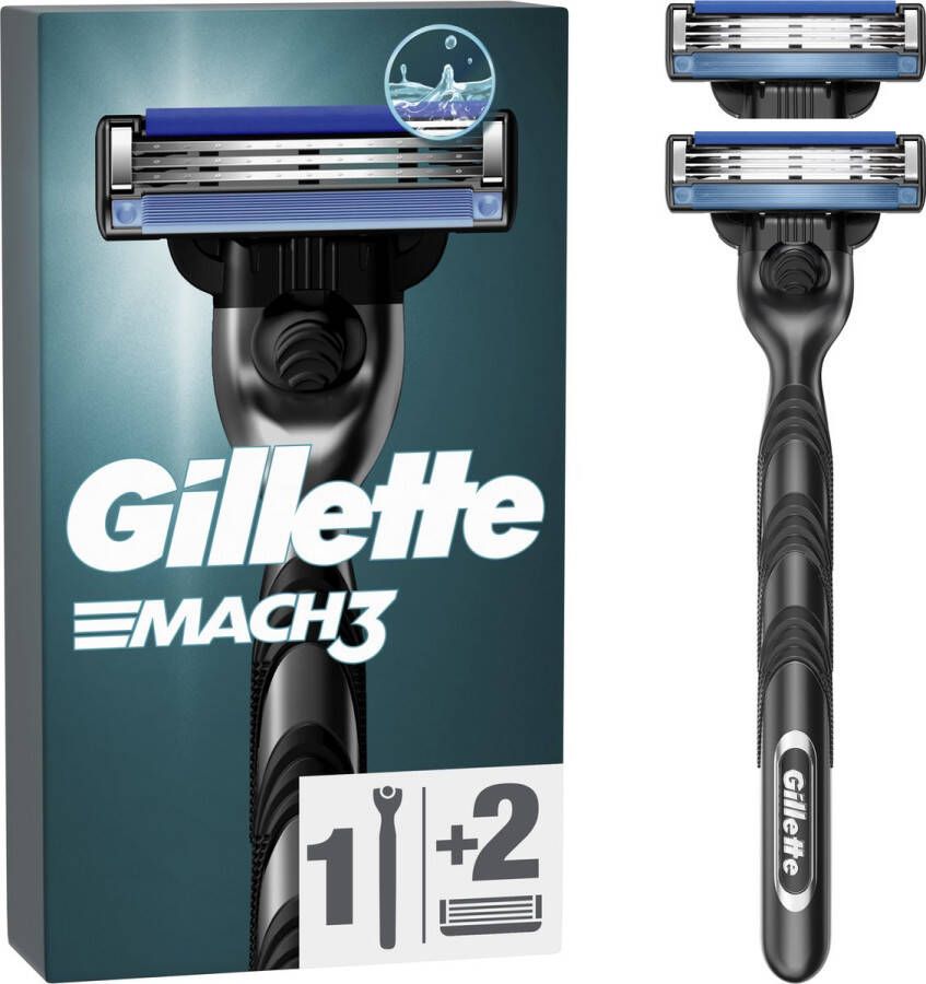 Gillette Mach3 Scheersysteem Voor Mannen 1 Handvat 2 Scheermesjes