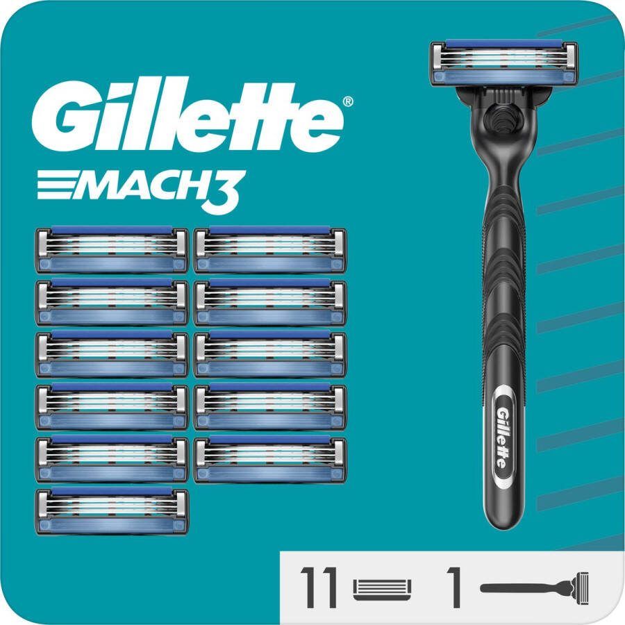 Gillette Mach 3 1 Scheermes Voor Mannen 12 Scheermesjes Brievenbusverpakking - Foto 2