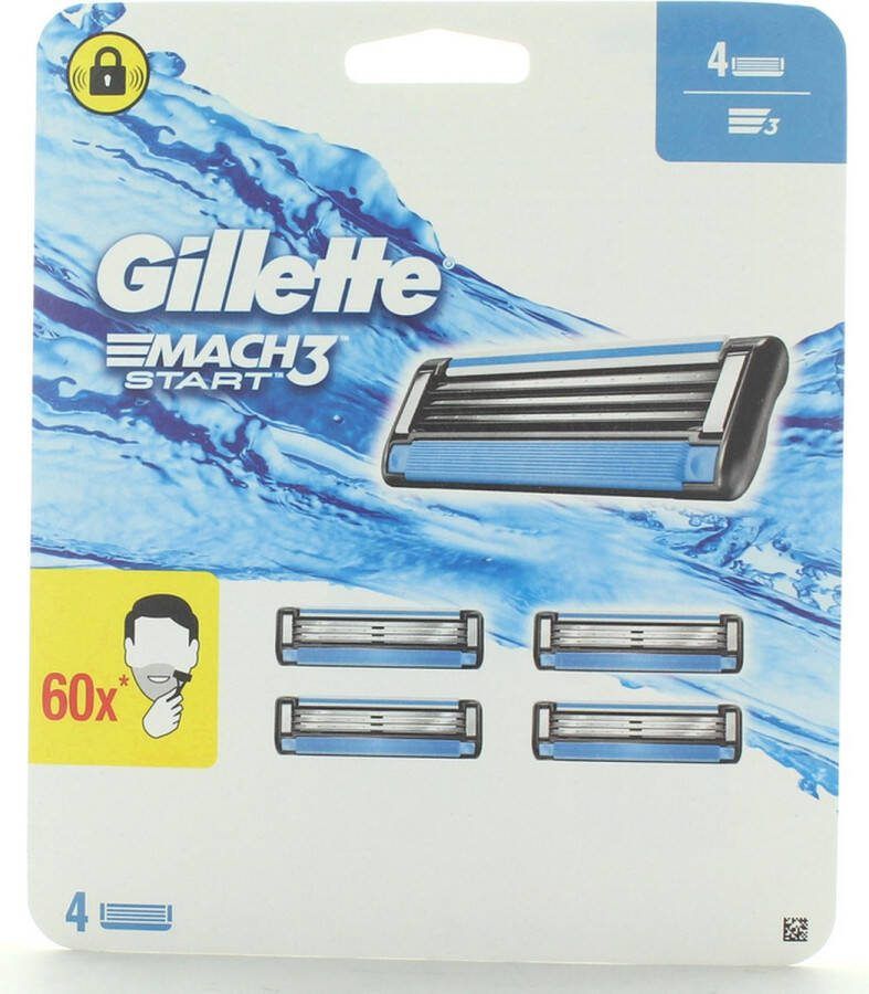 Gillette Mach3 Lames de rasoir pour homme 4 Lames de recharge