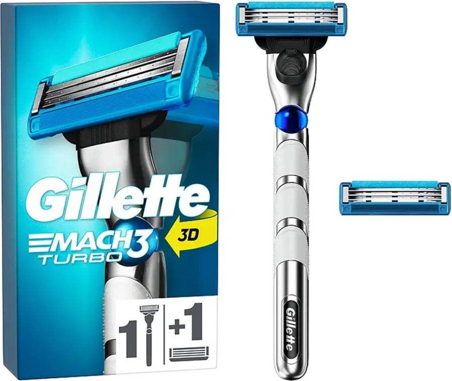 Gillette Mach3 Turbo blades + 2 blades scheermes + 2 messen