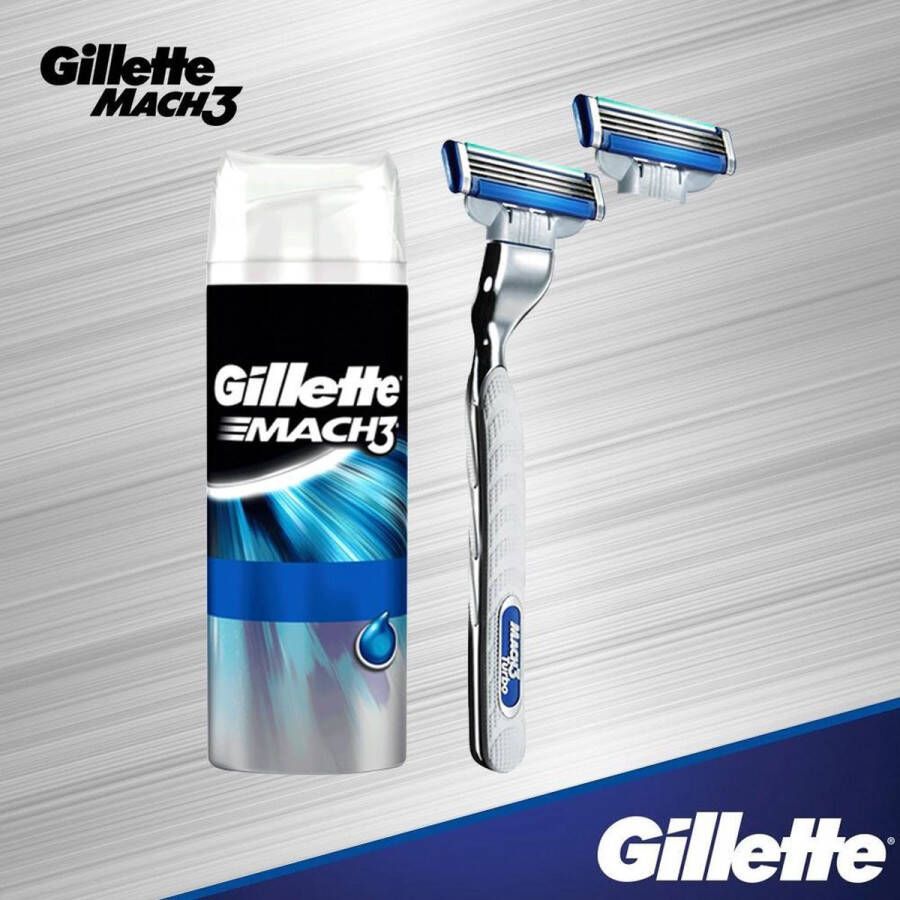 Gillette Mach3 Turbo Scheerapparaat met 2 Navulmesjes + Soothing Scheergel 100 ml