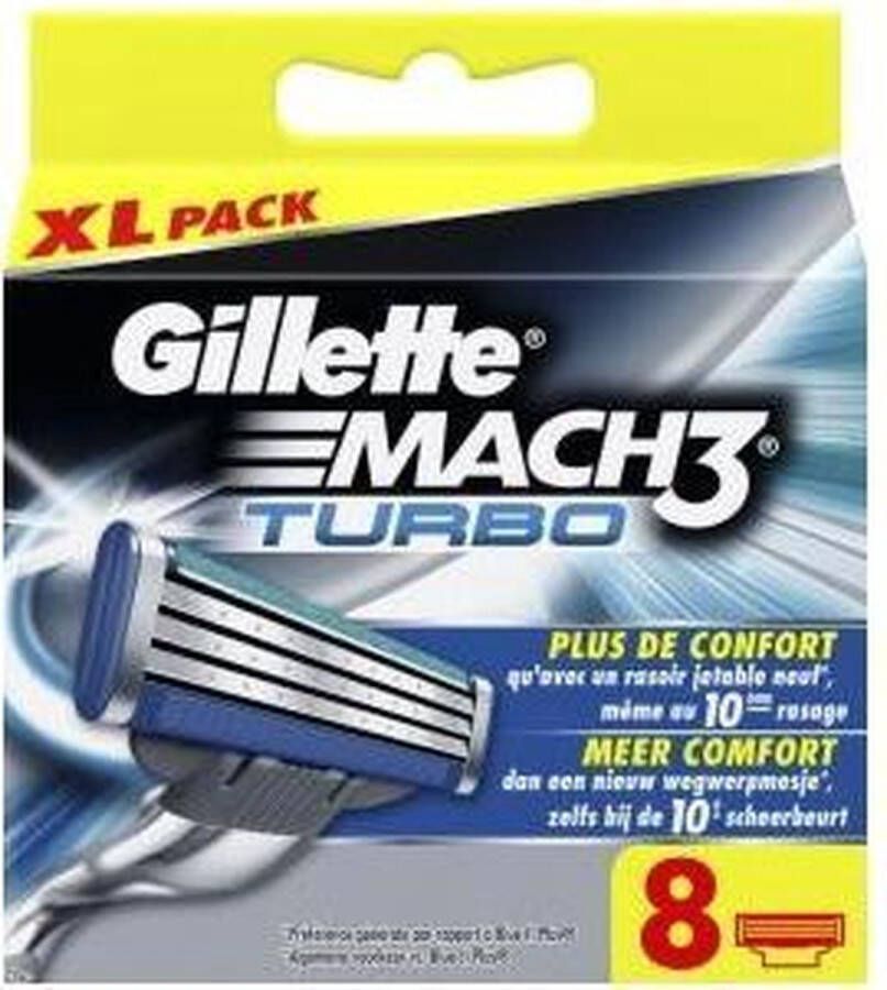 Gillette Mach3 Turbo Scheermesjes 8 stuks