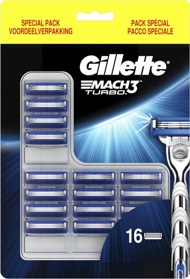 Gillette Mach3 Turbo Scheermesjes Mannen 16 stuks